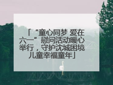 “童心同梦 爱在六一”慰问活动暖心举行，守护沈城困境儿童幸福童年