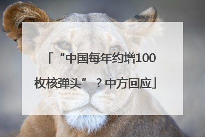 “中国每年约增100枚核弹头”？中方回应