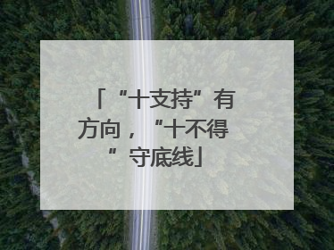 “十支持”有方向，“十不得”守底线