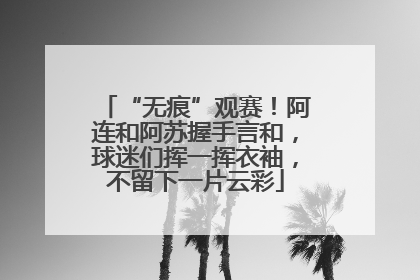 “无痕”观赛！阿连和阿苏握手言和，球迷们挥一挥衣袖，不留下一片云彩