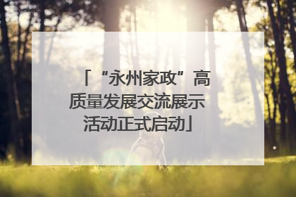 “永州家政”高质量发展交流展示活动正式启动