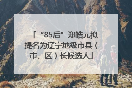 “85后”郑皓元拟提名为辽宁地级市县（市、区）长候选人