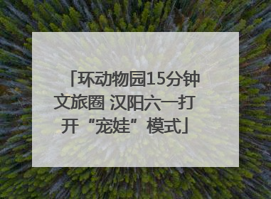 环动物园15分钟文旅圈 汉阳六一打开“宠娃”模式