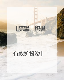瞭望｜积极有效扩投资