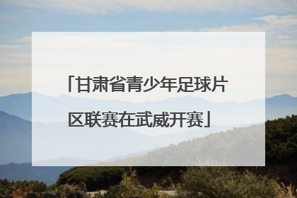 甘肃省青少年足球片区联赛在武威开赛