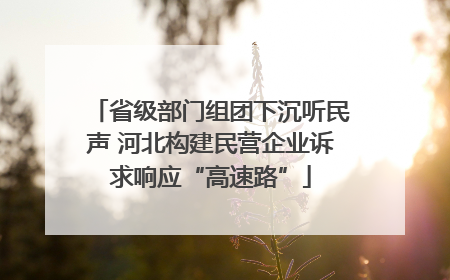 省级部门组团下沉听民声 河北构建民营企业诉求响应“高速路”
