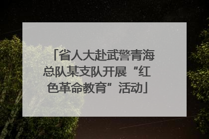 省人大赴武警青海总队某支队开展“红色革命教育”活动