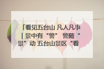 看见五台山 凡人凡事｜景中有“警” 警随“景”动 五台山景区“看得见”的平安守护