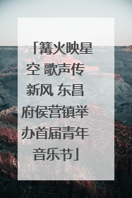 篝火映星空 歌声传新风 东昌府侯营镇举办首届青年音乐节
