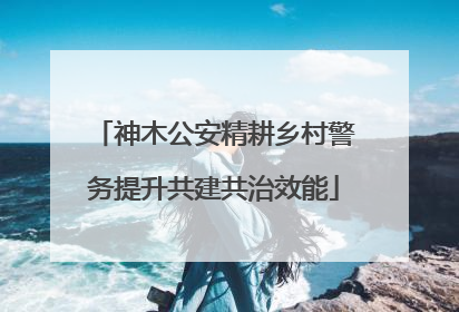 神木公安精耕乡村警务提升共建共治效能