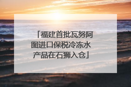 福建首批瓦努阿图进口保税冷冻水产品在石狮入仓