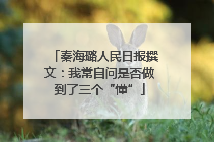 秦海璐人民日报撰文：我常自问是否做到了三个“懂”