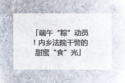 端午“粽”动员！内乡法院干警的甜蜜“食”光