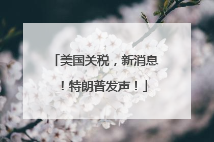 美国关税，新消息！特朗普发声！