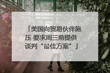 美国向贸易伙伴施压 要求周三前提供谈判“最佳方案”