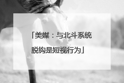 美媒：与北斗系统脱钩是短视行为