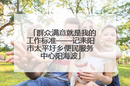 群众满意就是我的工作标准——记耒阳市太平圩乡便民服务中心阳海波