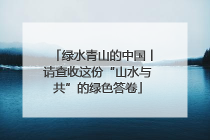 绿水青山的中国丨请查收这份“山水与共”的绿色答卷