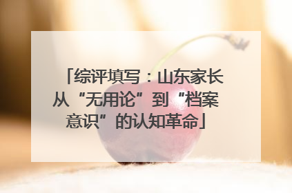综评填写：山东家长从“无用论”到“档案意识”的认知革命