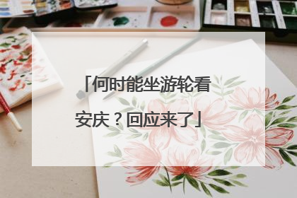 何时能坐游轮看安庆？回应来了