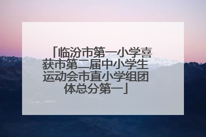 临汾市第一小学喜获市第二届中小学生运动会市直小学组团体总分第一