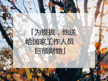 为提拔，他送给国家工作人员巨额财物