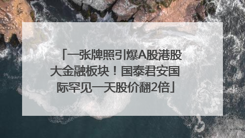一张牌照引爆A股港股大金融板块！国泰君安国际罕见一天股价翻2倍
