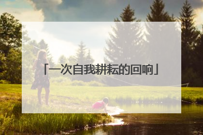 一次自我耕耘的回响