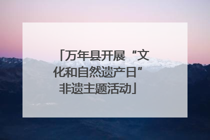 万年县开展“文化和自然遗产日”非遗主题活动