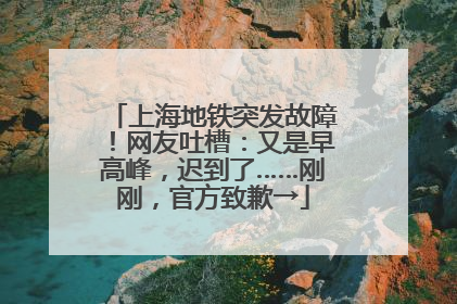 上海地铁突发故障！网友吐槽：又是早高峰，迟到了……刚刚，官方致歉→