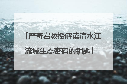 严奇岩教授解读清水江流域生态密码的钥匙