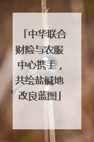 中华联合财险与农服中心携手，共绘盐碱地改良蓝图