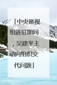 中央巡视组进驻期间，吴建平主动向组织交代问题
