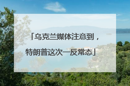 乌克兰媒体注意到，特朗普这次一反常态