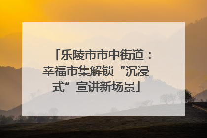 乐陵市市中街道：幸福市集解锁“沉浸式”宣讲新场景