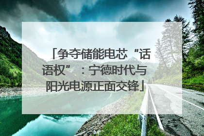 争夺储能电芯“话语权”：宁德时代与阳光电源正面交锋
