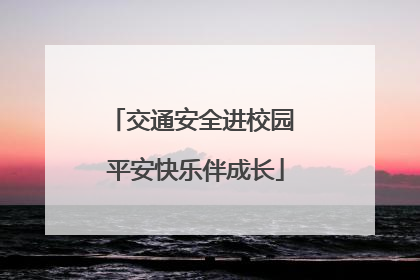 交通安全进校园 平安快乐伴成长