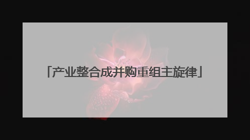 产业整合成并购重组主旋律