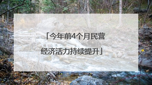 今年前4个月民营经济活力持续提升