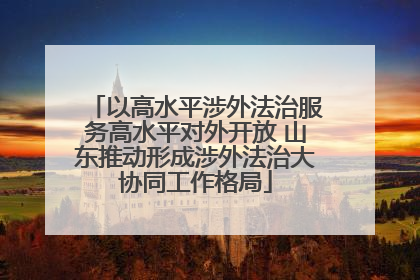 以高水平涉外法治服务高水平对外开放 山东推动形成涉外法治大协同工作格局