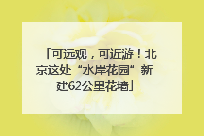 可远观，可近游！北京这处“水岸花园”新建62公里花墙