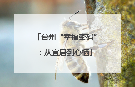 台州“幸福密码”：从宜居到心栖