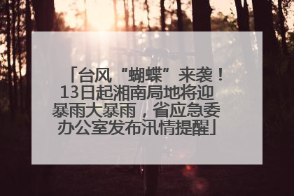 台风“蝴蝶”来袭！13日起湘南局地将迎暴雨大暴雨，省应急委办公室发布汛情提醒