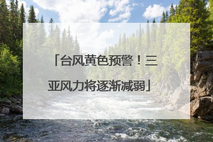 台风黄色预警！三亚风力将逐渐减弱