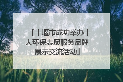 十堰市成功举办十大环保志愿服务品牌展示交流活动