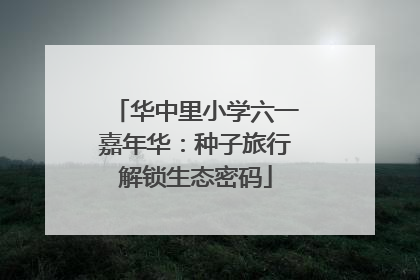 华中里小学六一嘉年华：种子旅行解锁生态密码