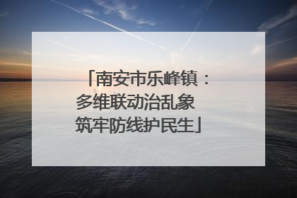 南安市乐峰镇：多维联动治乱象 筑牢防线护民生