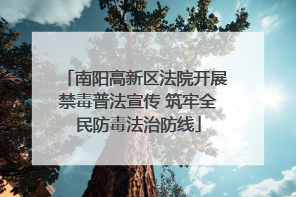南阳高新区法院开展禁毒普法宣传 筑牢全民防毒法治防线