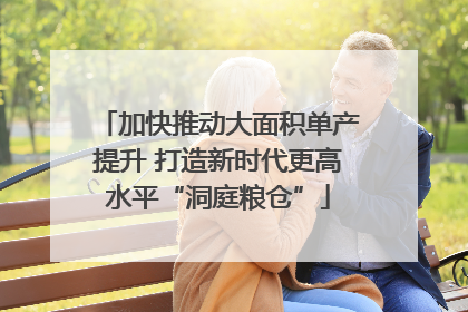 加快推动大面积单产提升 打造新时代更高水平“洞庭粮仓”