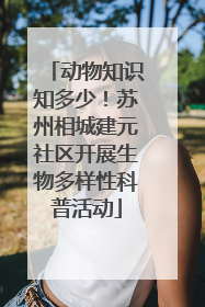 动物知识知多少！苏州相城建元社区开展生物多样性科普活动